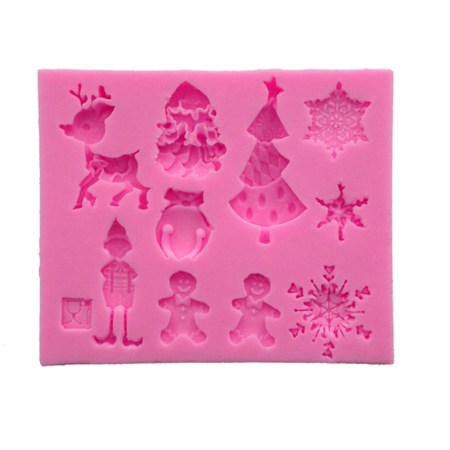 Καλούπι σιλικόνης Χριστουγεννιάτικα σχέδια 8x7cm